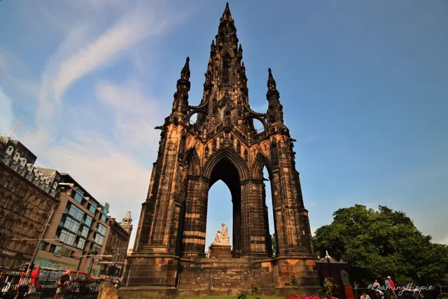 The Gothic spire of the Scott Monument in Edinburgh